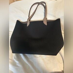 Rothy's The Lightweight Tote Black & Cream Handle Machine Washable